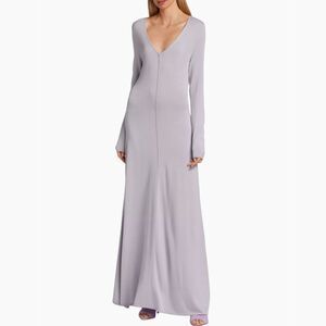 Lafayette 148 Ballet Studio Maxi Aster Gray Lavender Dress Size XL